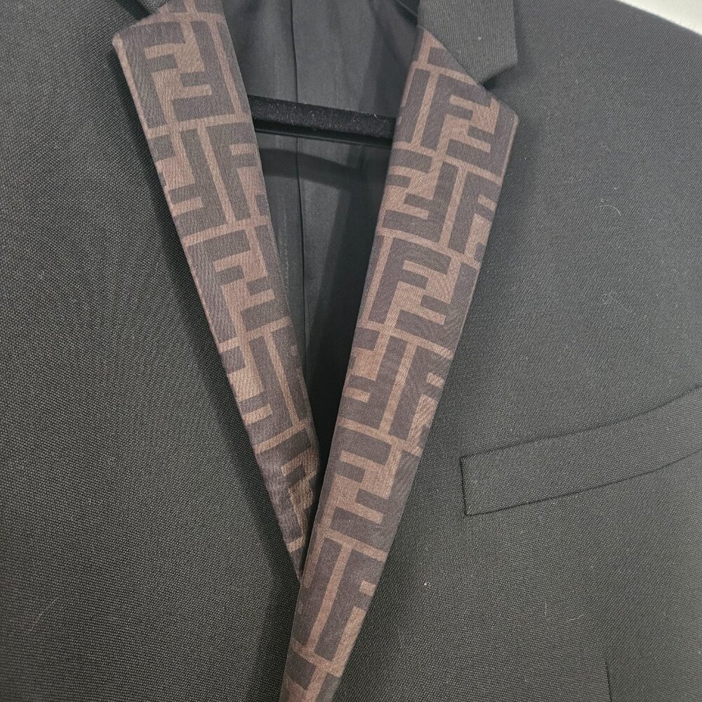 Fendi Men’s Suit Coat – Luxury Wool Blazer – Size L (IT 56) – Black – Authentic - Picture 3 of 13